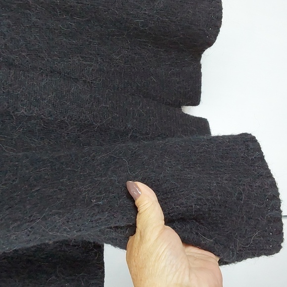 Kenar Womens Black Alpaca Sweater Cardigan Warm Pockets Neutral Sz.1X - Picture 5 of 11
